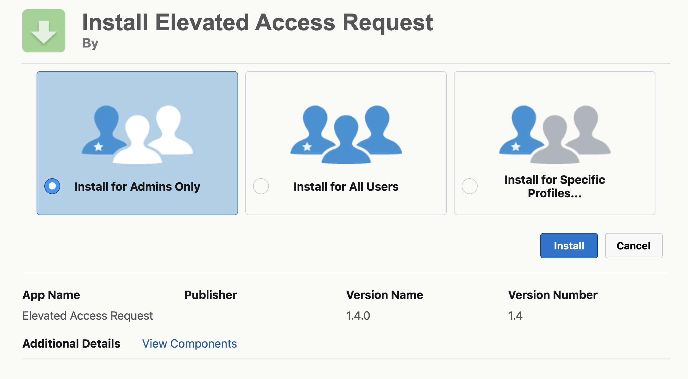 Install for Admins Only